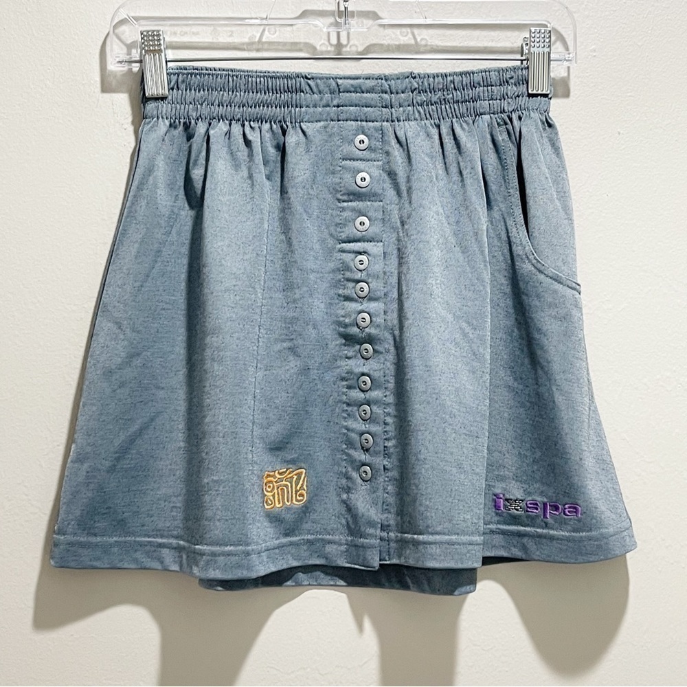 Vintage IXSPA by JAMIE SADOCK Women’s Gray Pull On Button Front Golf Skirt Sz M